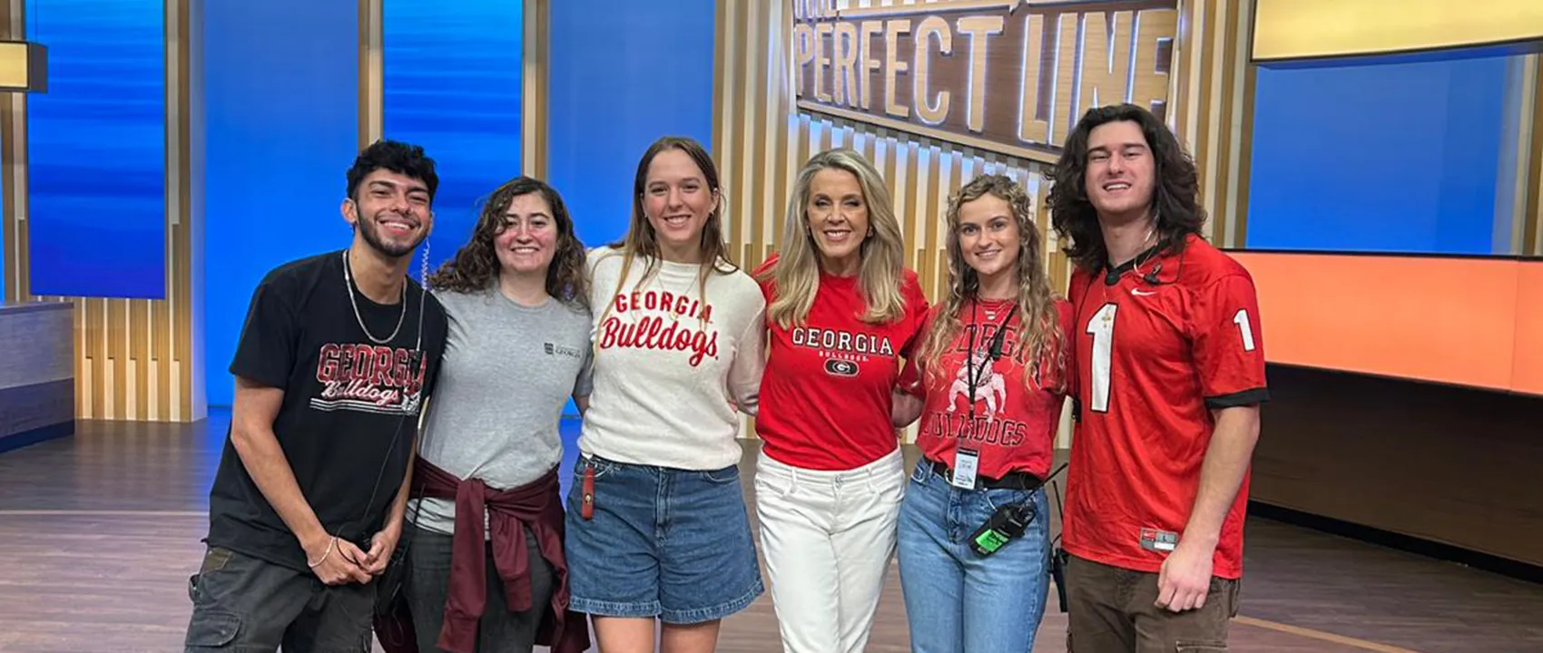 Grady students and recent graduates work with Deborah Norville on “The Perfect Line”